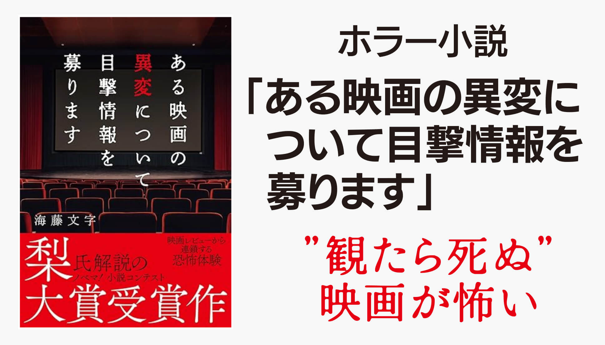 観たら死ぬ！小説「ある映画の異変について目撃情報を募ります」